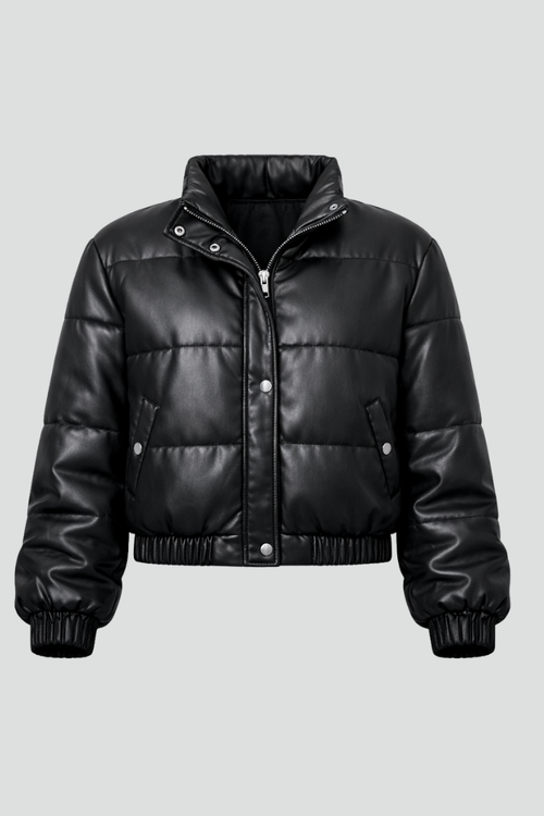 Women’s Bomber Jacket with Zipper Closure and Elasticated Sleeves
